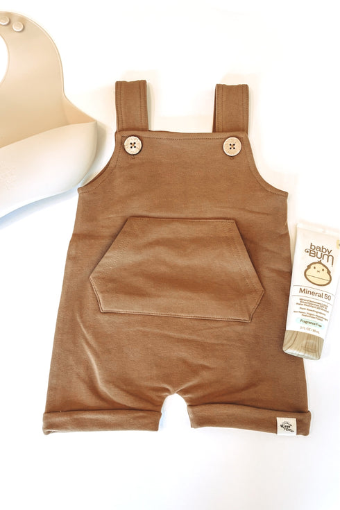 Organic Cotton Overalls - Sandy Toes Tan
