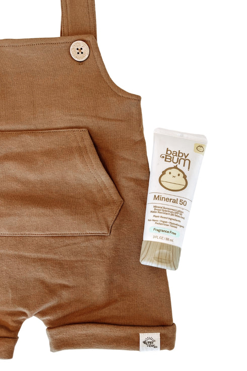 Organic Cotton Overalls - Sandy Toes Tan