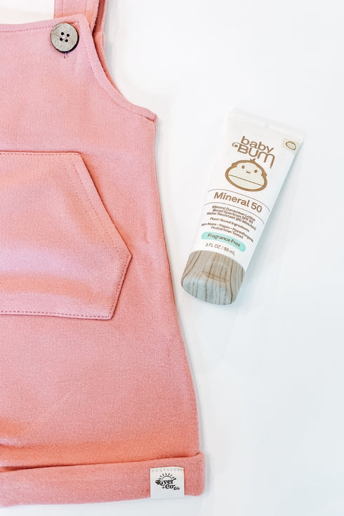 Organic Cotton Overalls - Seashell Pink